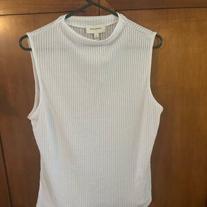 Banana Republic White Ribbed Tank Top